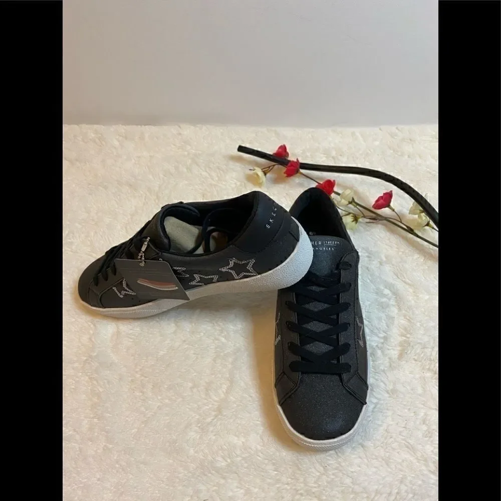 Skechers Aura -Sequin swagger sneaker, Black